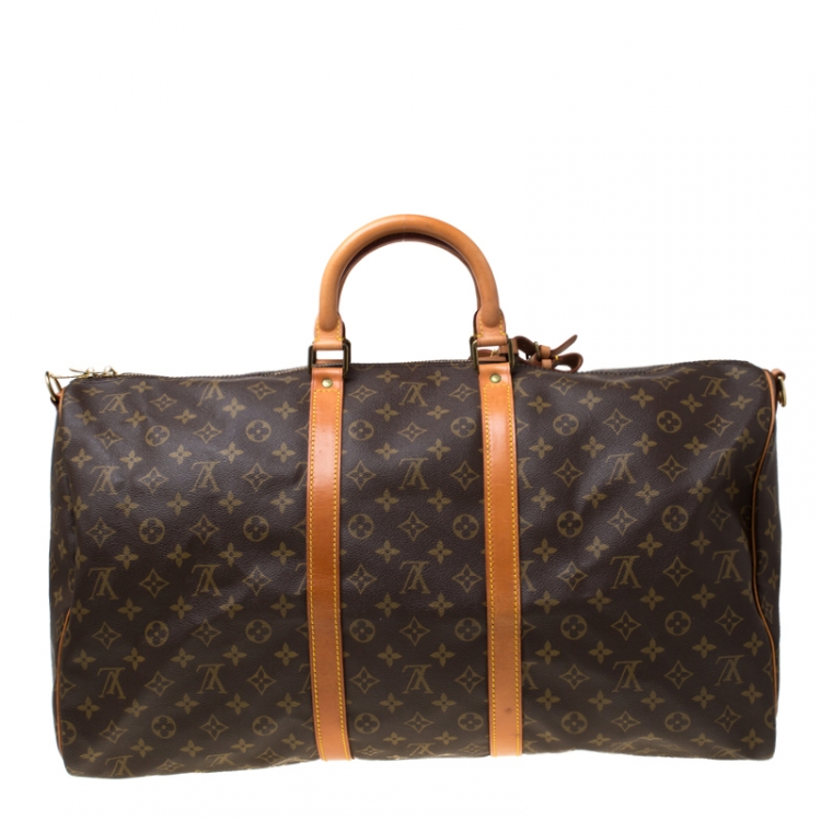 Pre Owned Louis Vuitton Monogram Canvas Keepall Bandouliere 55 Bag