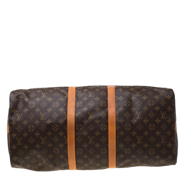 Pre Owned Louis Vuitton Monogram Canvas Keepall Bandouliere 55 Bag