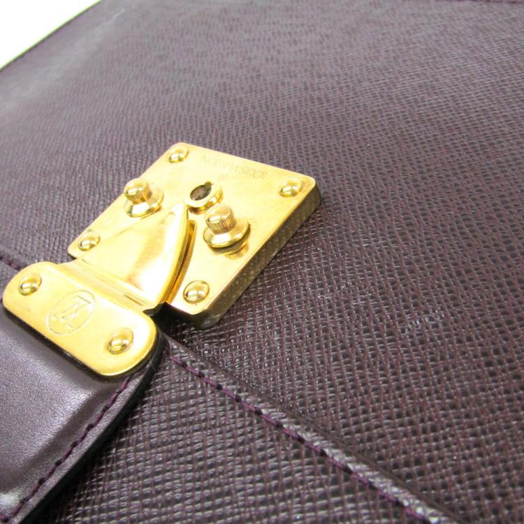 Pre Owned Louis Vuitton Acajou Taiga Leather Serviette Kourad Briefcase
