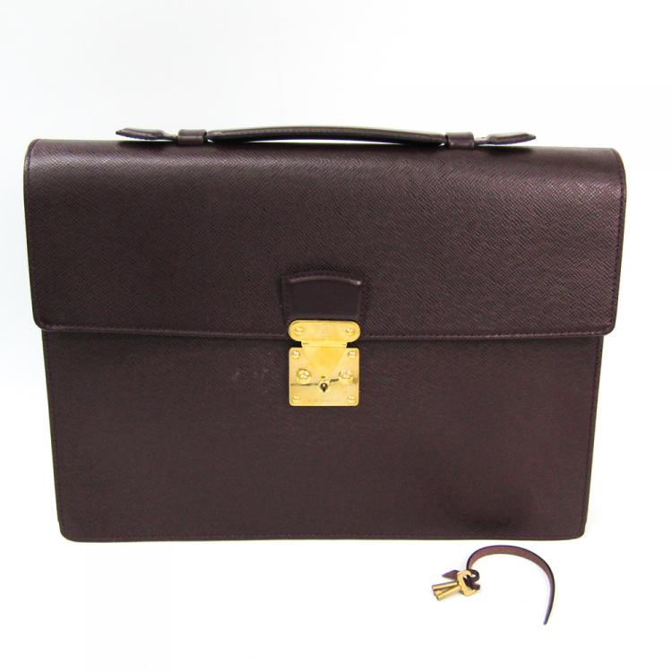 Pre Owned Louis Vuitton Acajou Taiga Leather Serviette Kourad Briefcase