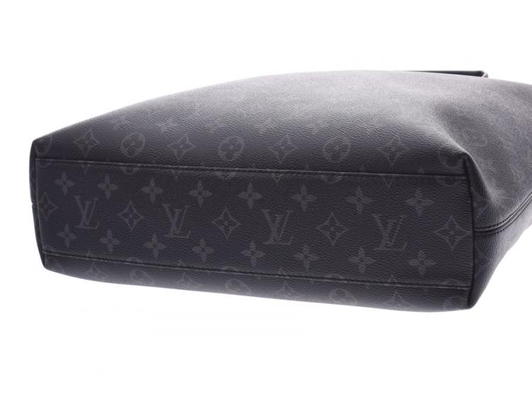 Pre Owned Louis Vuitton Black Monogram Canvas Leather Eclipse Briefcase