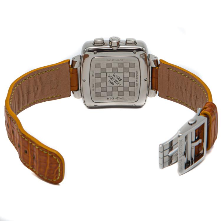 Pre Owned Louis Vuitton Silver Dial Steel Speedy Automatic Men'S Watch 40Mm