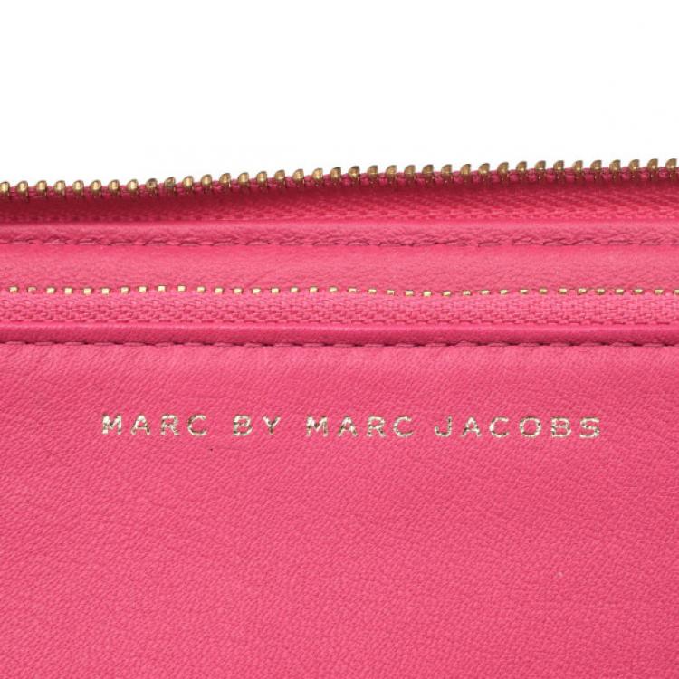 Pre Owned Marc by Marc Jacobs Pink Dreamy Embossed Leather Wallet