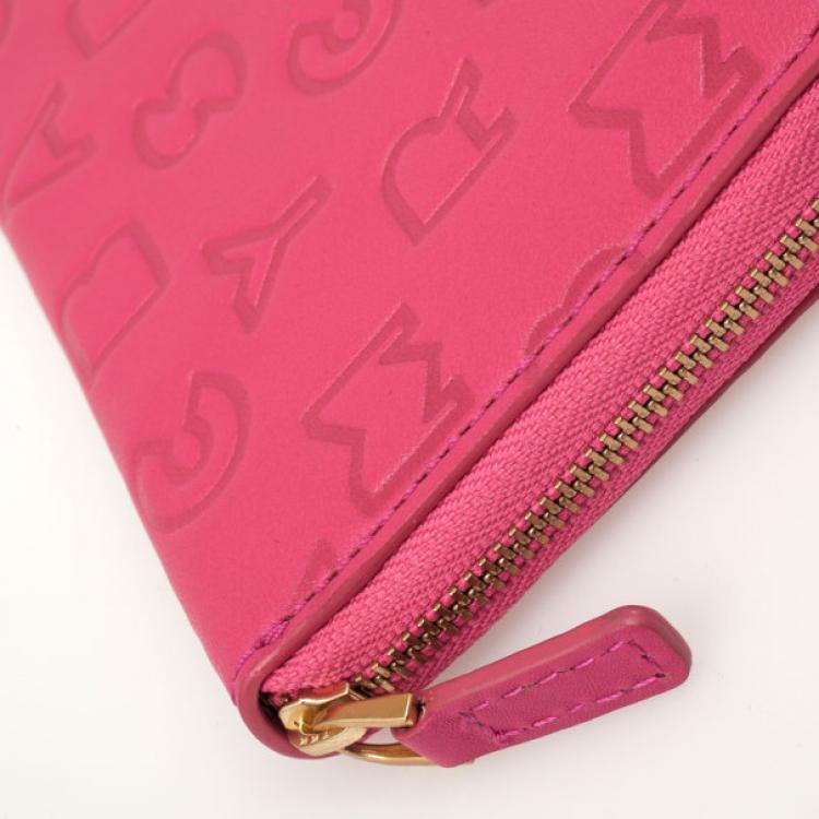 Pre Owned Marc by Marc Jacobs Pink Dreamy Embossed Leather Wallet
