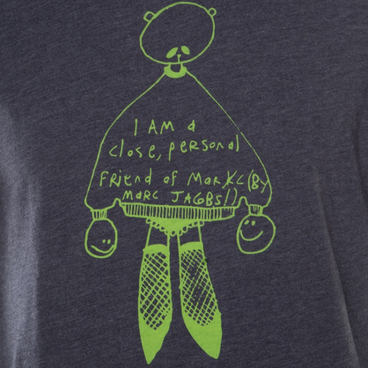 Pre Owned Marc by Marc Jacobs Aegean Blue Cotton Blend Crew Neck T-Shirt M