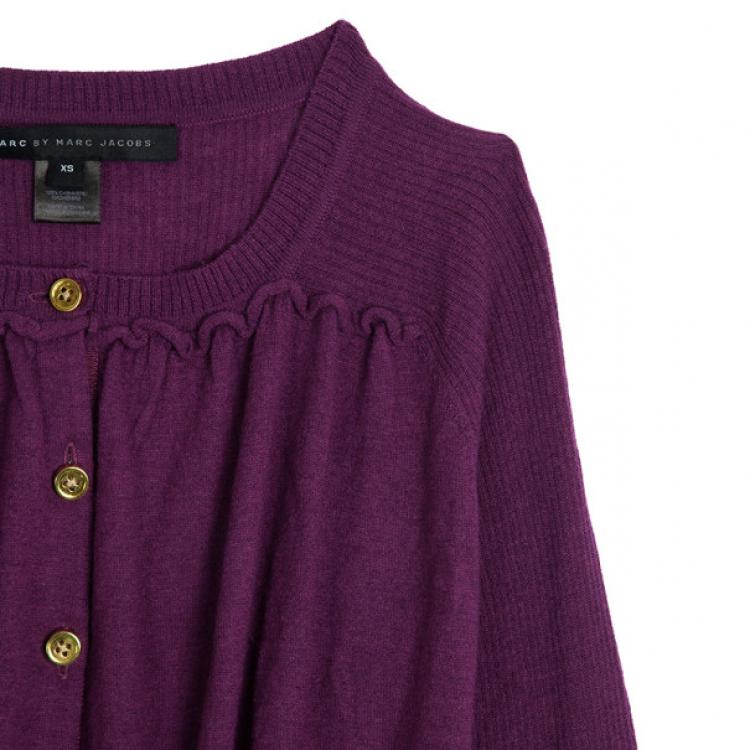 Pre Owned Marc by Marc Jacobs Cotton-silk Gold Button Cardigan XS