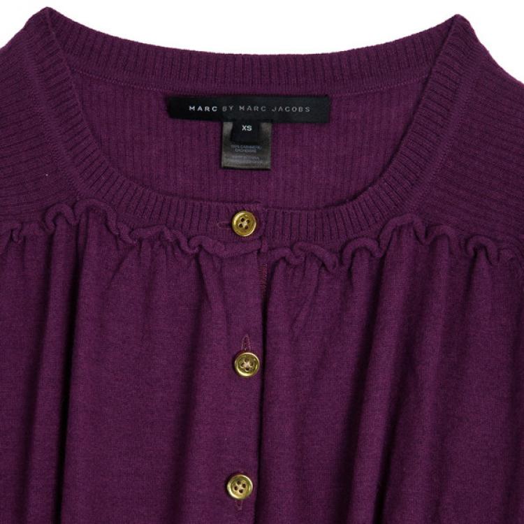 Pre Owned Marc by Marc Jacobs Cotton-silk Gold Button Cardigan XS