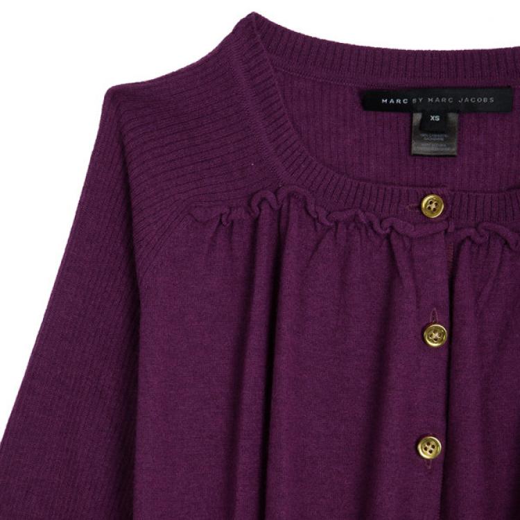 Pre Owned Marc by Marc Jacobs Cotton-silk Gold Button Cardigan XS