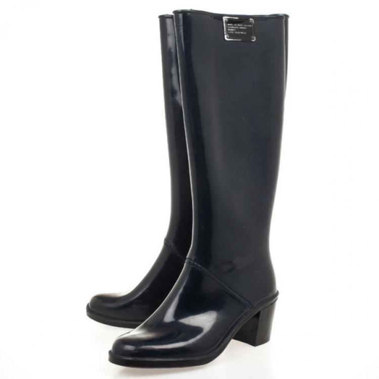 Pre Owned Marc by Marc Jacobs Rubber Knee Length Boots Size 39