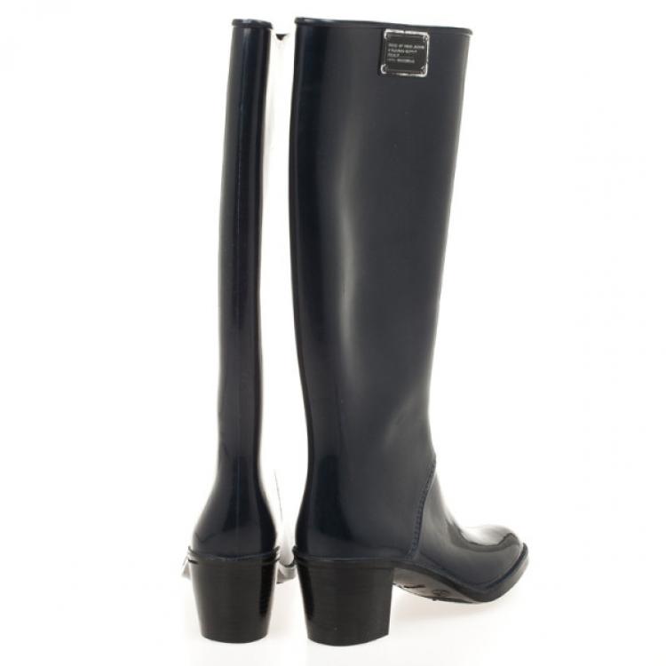 Pre Owned Marc by Marc Jacobs Rubber Knee Length Boots Size 39
