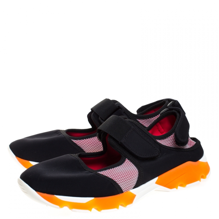Pre Owned Marni Black Neoprene Cut Out Low-Top Sneakers Size 40