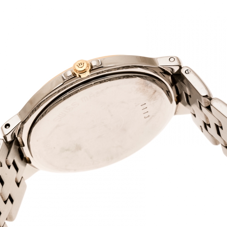 Pre Owned Maurice Lacroix Black Two-Tone Stainless Steel 69637 Men's Wristwatch 34 mm