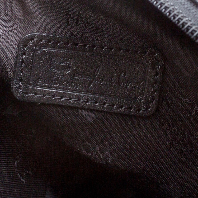 Pre Owned MCM Black Visetos Nylon Large Duffle Bag