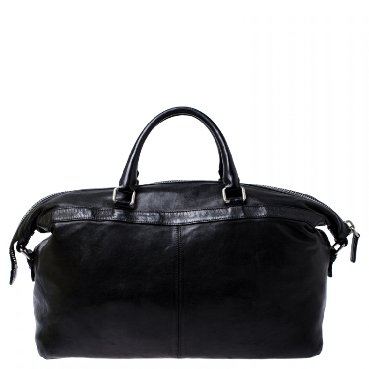 Pre Owned MCM Black Leather Duffle Bag                    