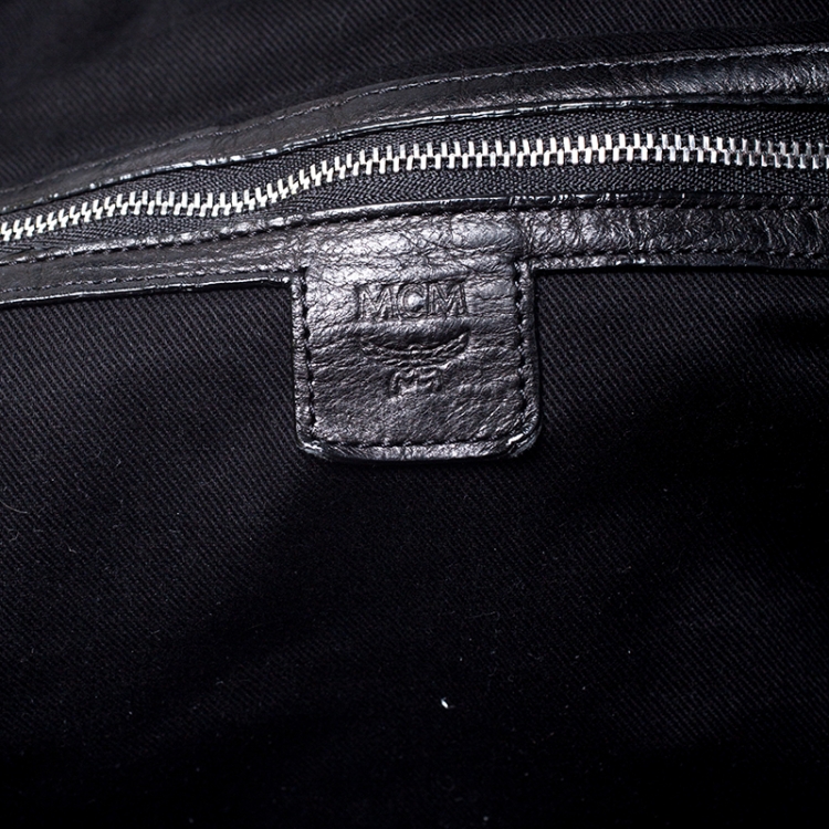 Pre Owned MCM Black Leather Duffle Bag                    