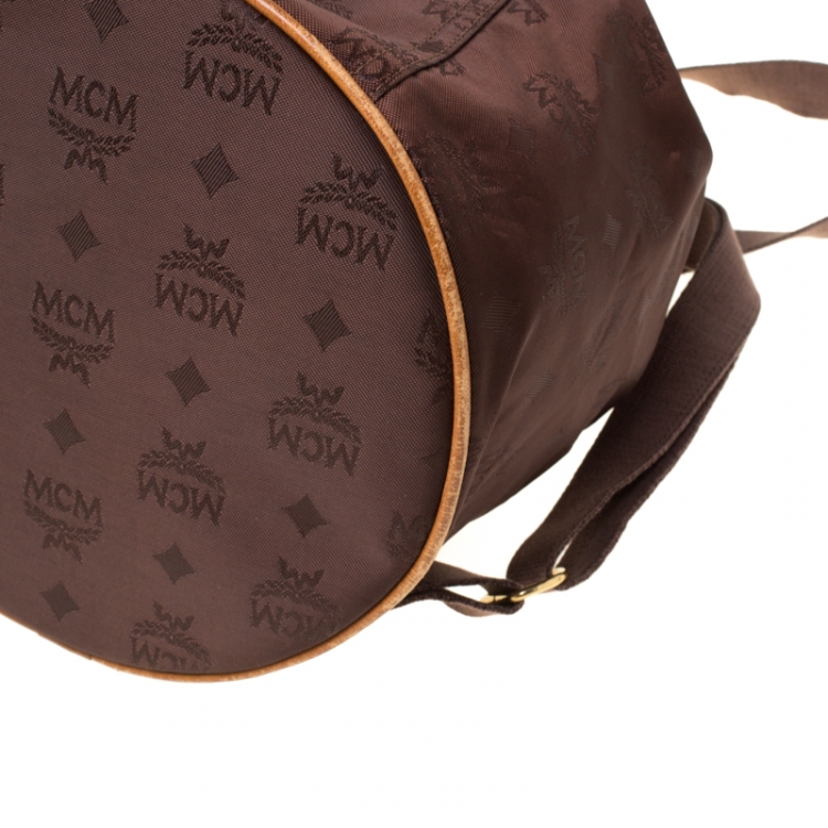Pre Owned MCM Brown Nylon Sling Backpack