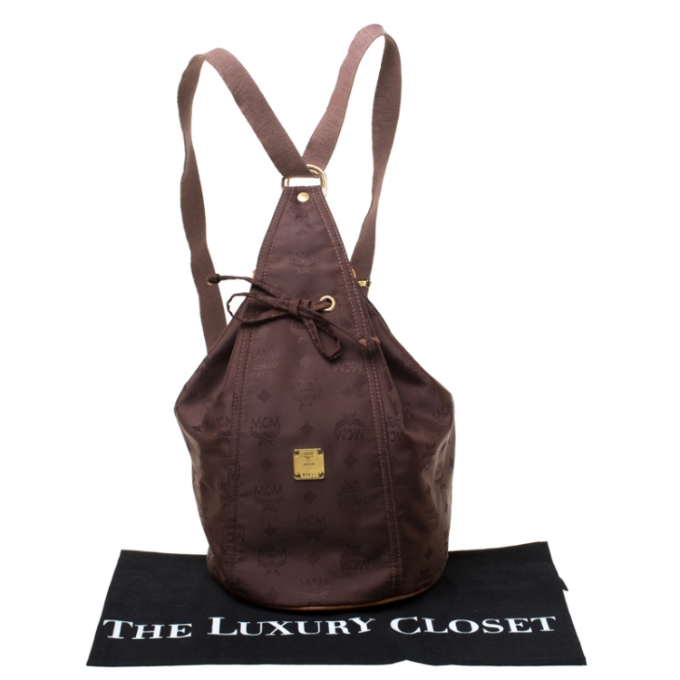 Pre Owned MCM Brown Nylon Sling Backpack