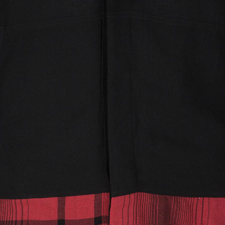 Pre Owned McQ by Alexander McQueen Black Contrast Hem Long Sleeve Shirt S
