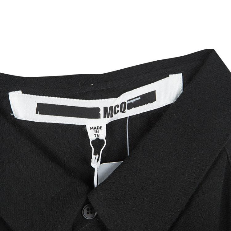 Pre Owned McQ by Alexander McQueen Black Contrast Hem Long Sleeve Shirt S