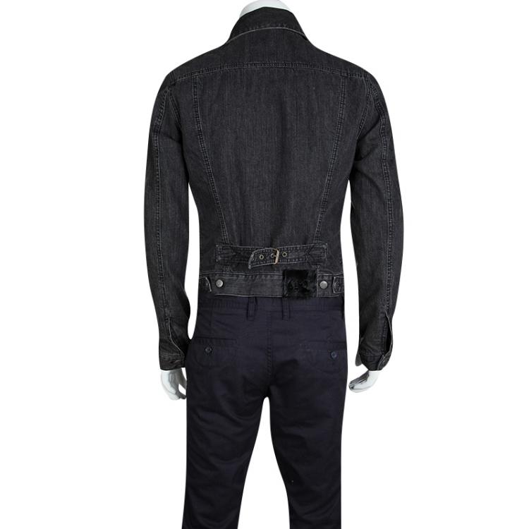 Pre Owned McQ By Alexander McQueen Faded Black Denim Jacket S