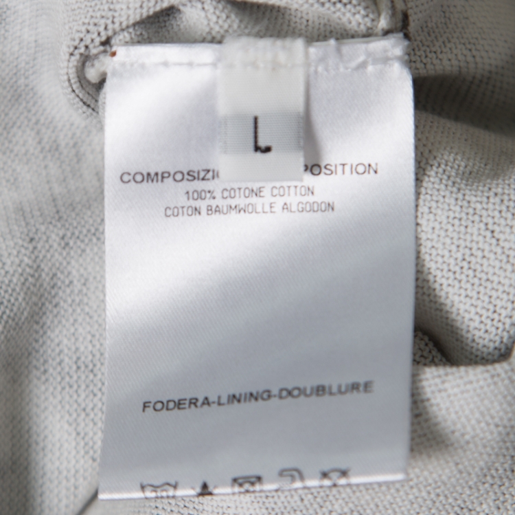 Pre Owned McQ by Alexander McQueen Grey Bleached Fly Printed Cotton Cardigan L