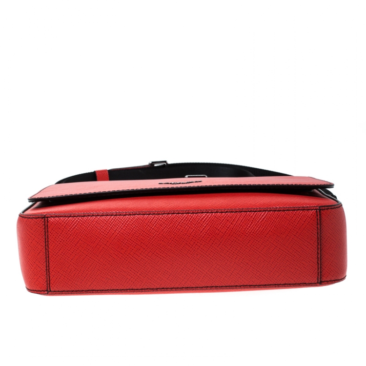 Pre Owned Michael Kors Ruby Saffiano Leather Harrison Messenger Bag