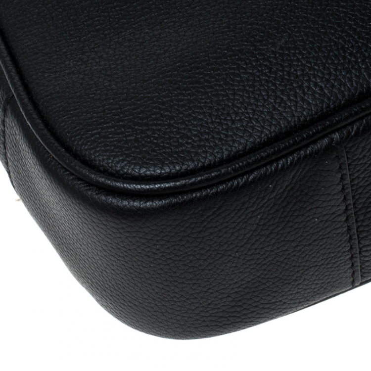 Pre Owned Michael Kors Black Leather Russel Briefcase 
