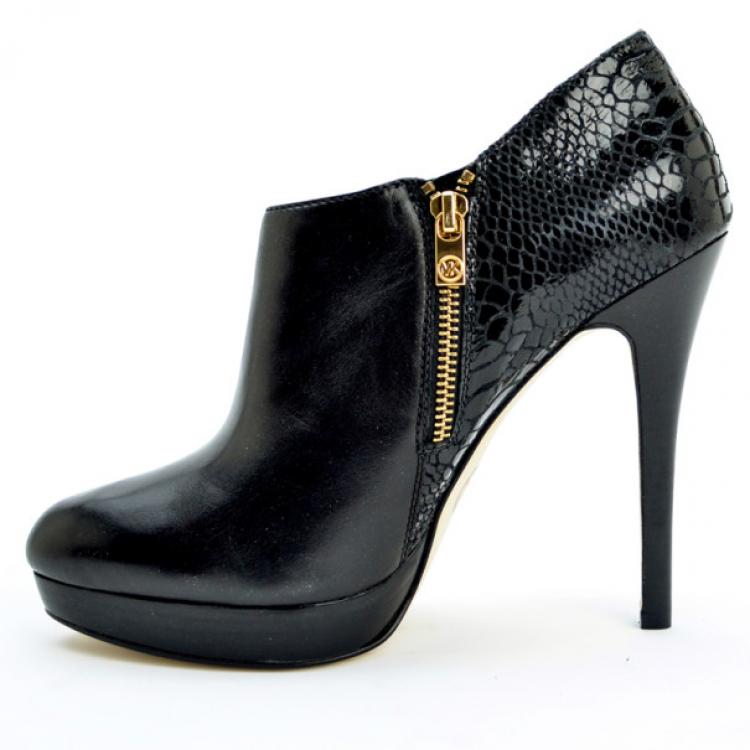 MICHAEL Michael Kors Black Leather & Python York Ankle Boots Size  MICHAEL  Michael Kors | TLC