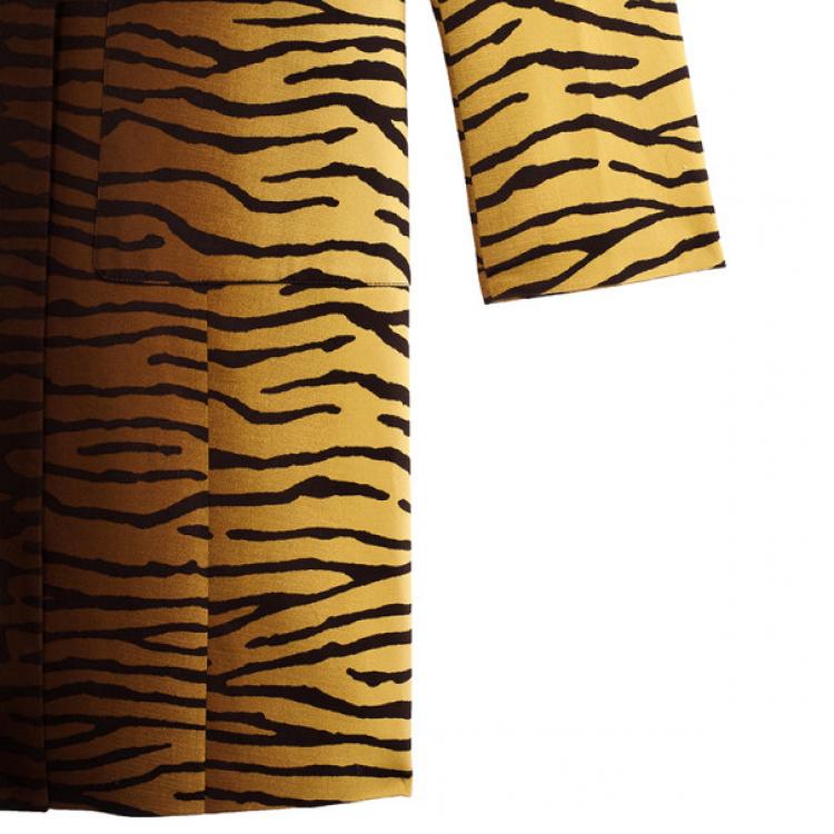 Pre Owned MICHAEL Michael Kors Animal Print Trench Coat M