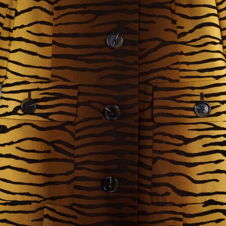 Pre Owned MICHAEL Michael Kors Animal Print Trench Coat M