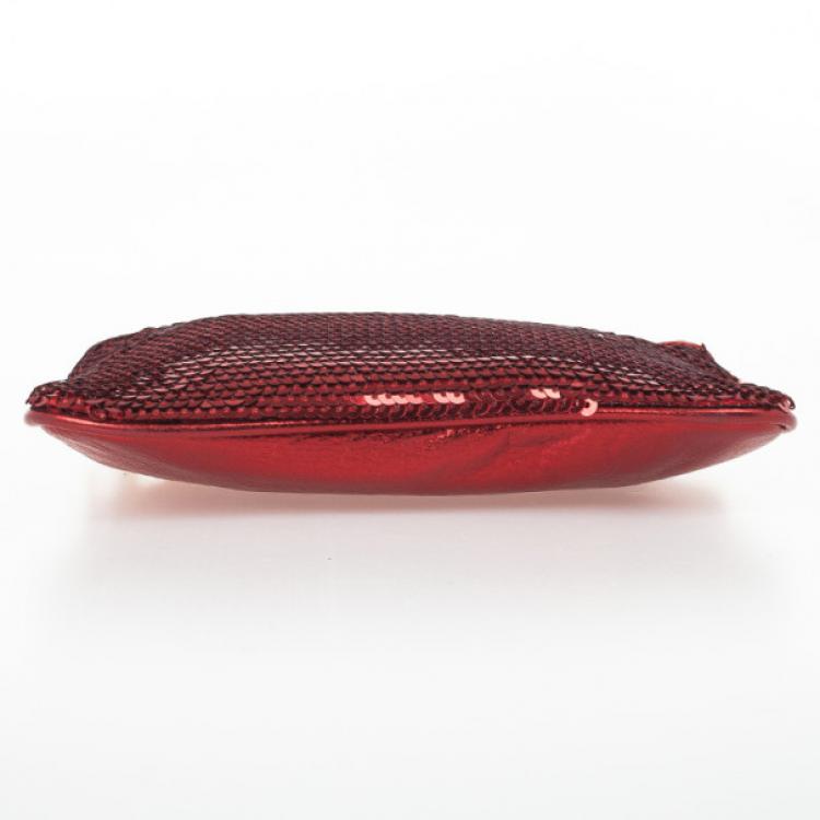 Pre Owned Michael by Michael Kors Red Sequin Wristlet