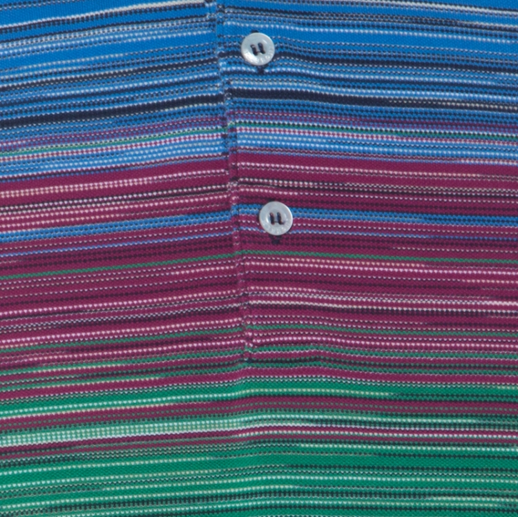 Pre Owned Missoni Multicolor Striped Cotton Pique Polo T Shirt L 