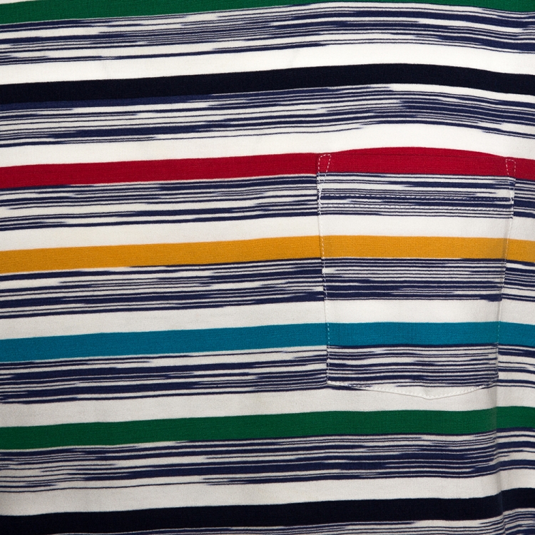 Pre Owned Missoni Mare Multicolor Striped Cotton T Shirt L