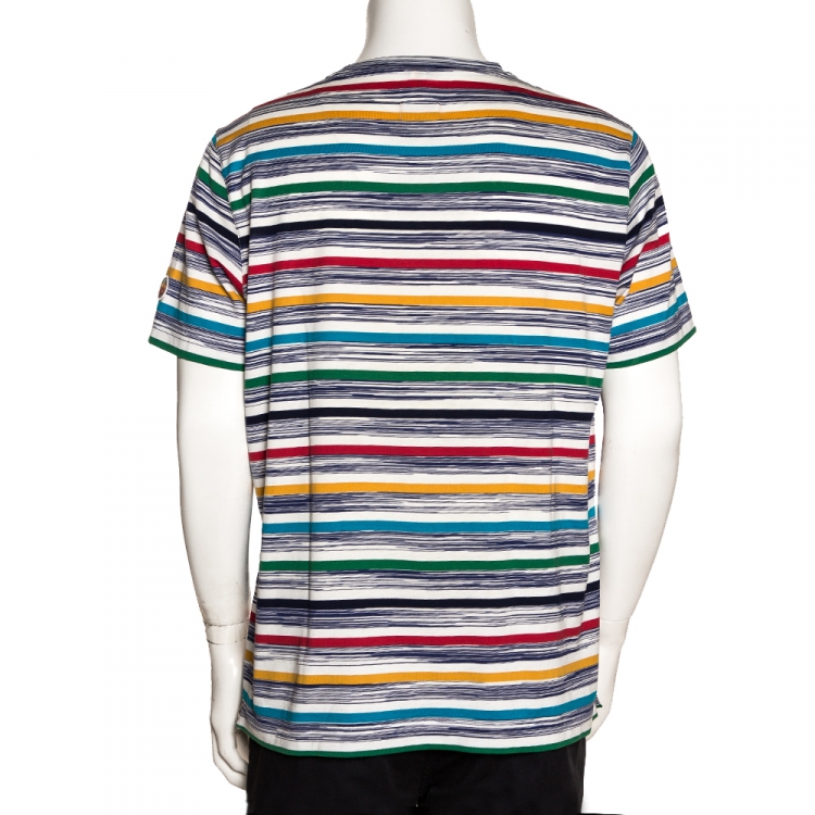 Pre Owned Missoni Mare Multicolor Striped Cotton T Shirt L