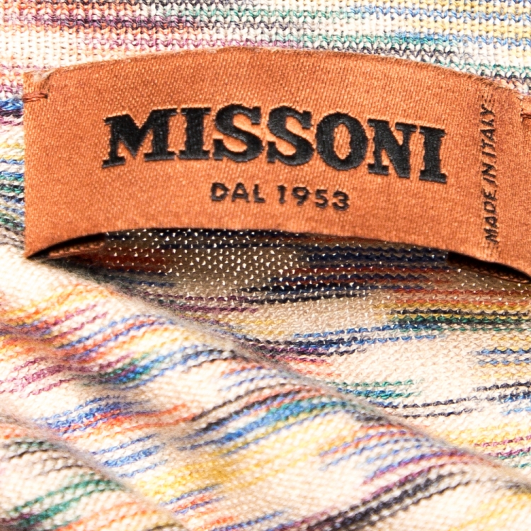 Pre Owned Missoni Mulitcolor Abstract Printed Knit T Shirt L 