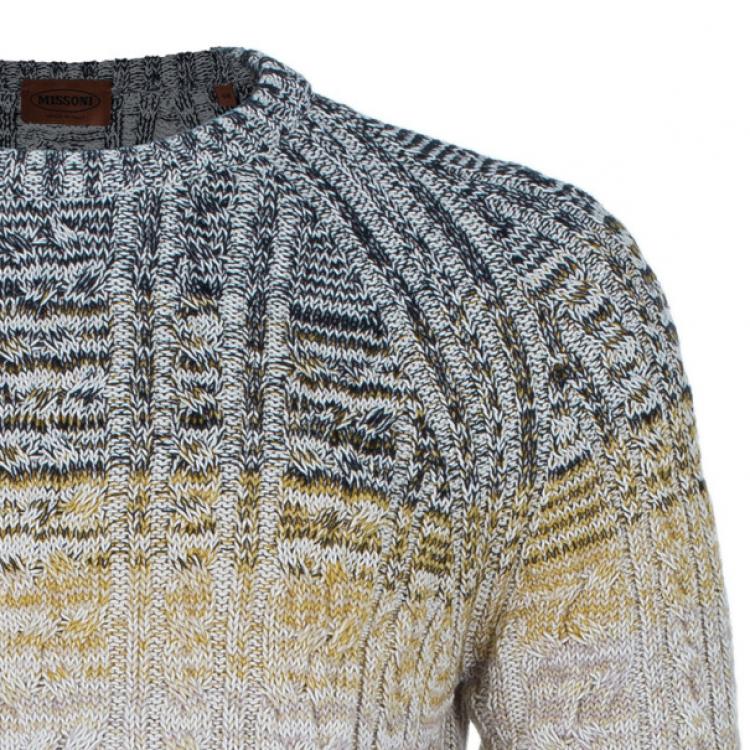 Pre Owned Missoni Men's Cable Knit Degrade Sweater M