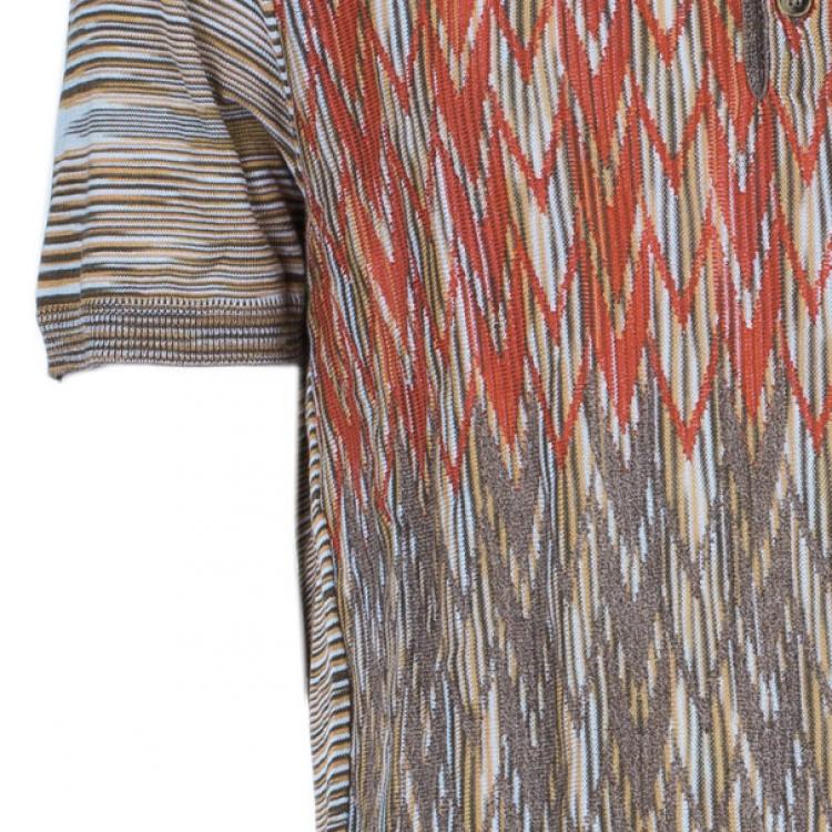 Pre Owned Missoni Men's Multiprint Crewneck Knit Shirt L