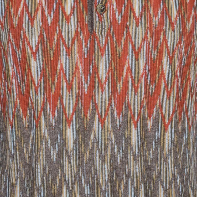 Pre Owned Missoni Men's Multiprint Crewneck Knit Shirt L