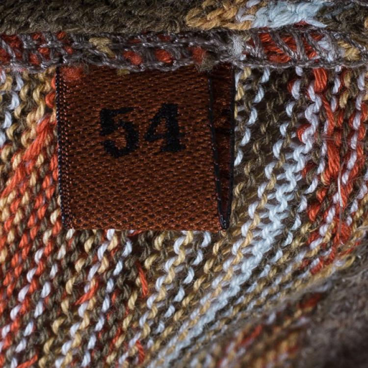 Pre Owned Missoni Men's Multiprint Crewneck Knit Shirt L