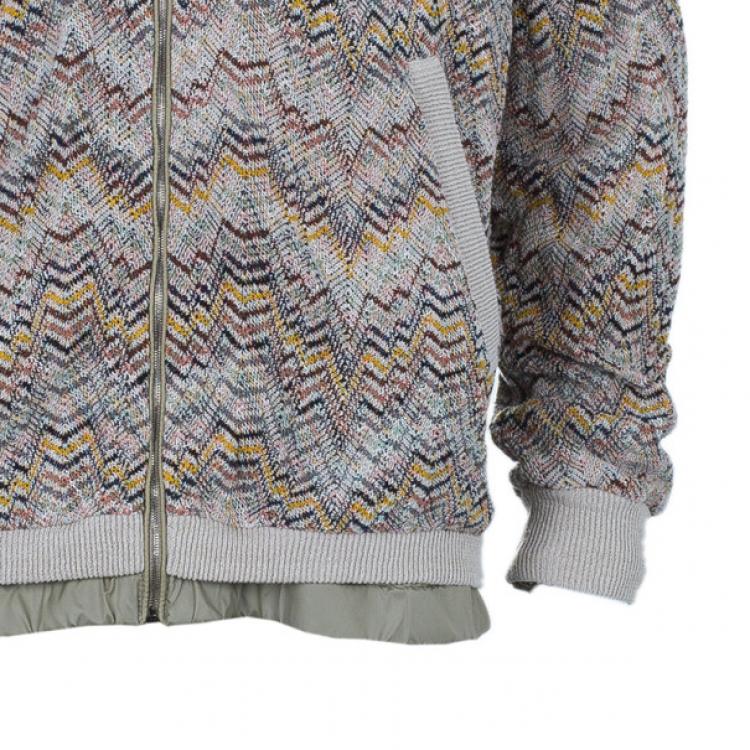 Pre Owned Missoni Men's Multicolor Knit Bomber Jacket L