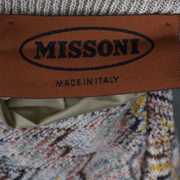 Pre Owned Missoni Men's Multicolor Knit Bomber Jacket L