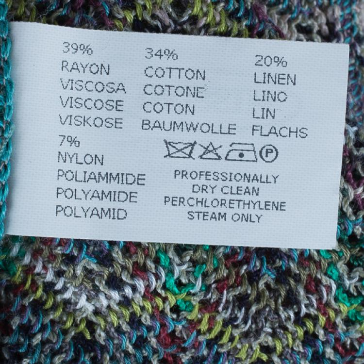 Pre Owned Missoni Men's Zig-Zag Button Down Sleeveless Cardigan L