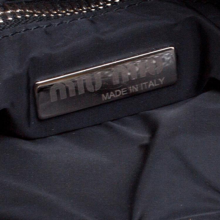 Pre Owned Miu Miu Brown/Black Nylon and Leather Messenger Bag