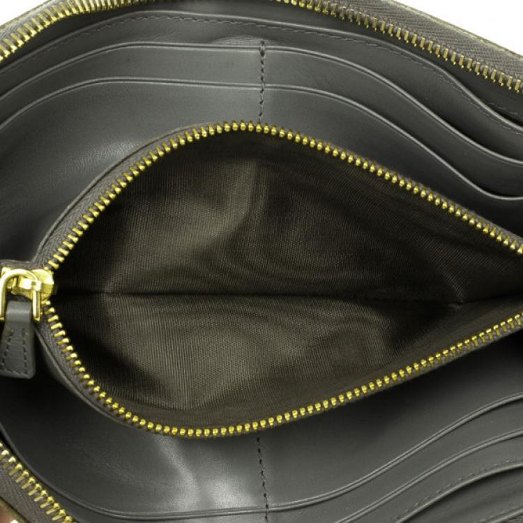 Pre Owned Miu Miu St. Coco Lux Crocodile Embossed Leather Ziparound Wallet