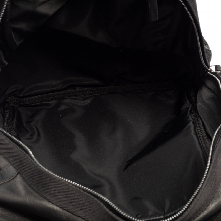Pre Owned Moncler Black Polyamide Logo-Print Gimont Backpack