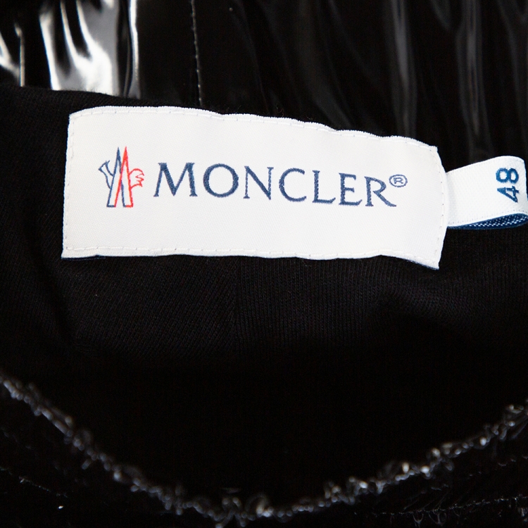 Pre Owned Moncler X Palm Angels Black Synthetic Logo Accented Joggers M