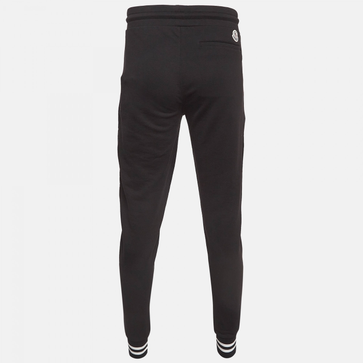 Moncler Black Cotton Knit Sweat Pants S Moncler TLC