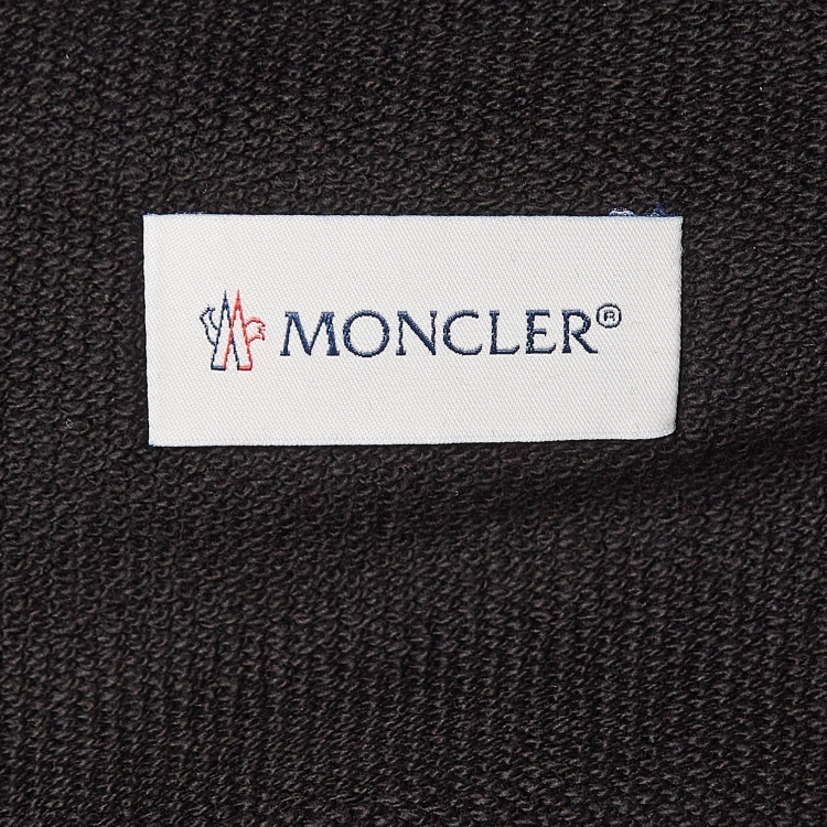 Pre Owned Moncler Black Cotton Knit Sweat Pants S