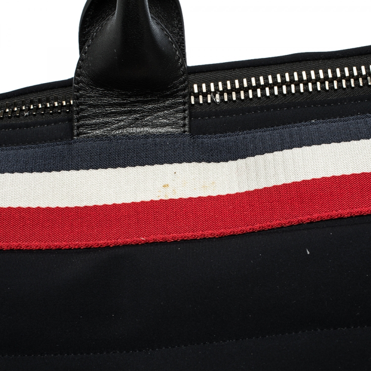 Pre Owned Moncler Black Neoprene and Leather Duffel Bag