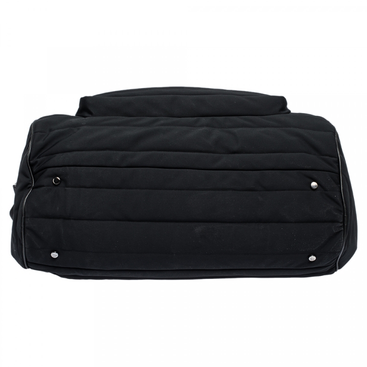 Pre Owned Moncler Black Neoprene and Leather Duffel Bag